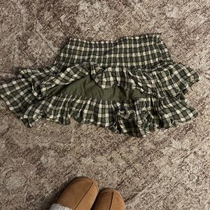 Plaid Ruffle Skirt